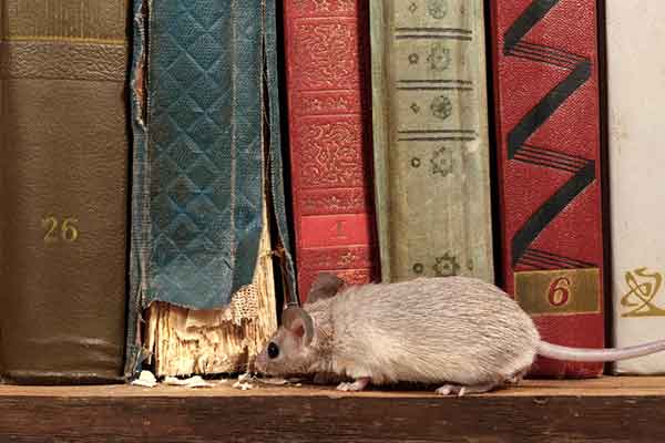 Mice eating book.