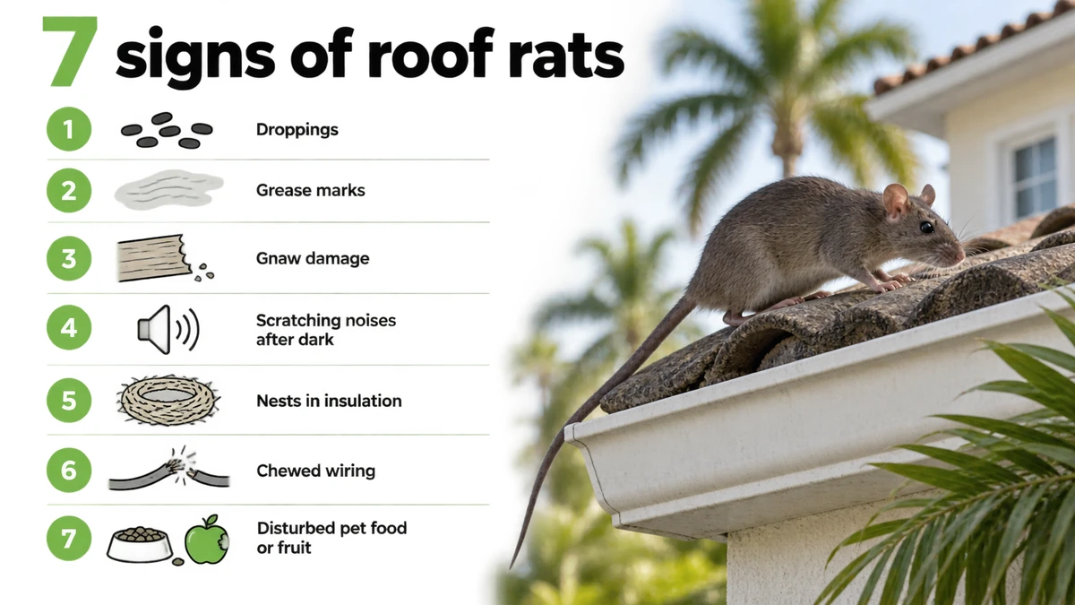 Seven signs of a roof rat problem in a Florida home